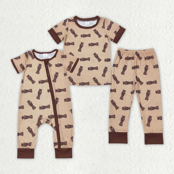 RTS NO MOQ Camo Duck Call Sibling Brother Bamboo Pajamas Clothes  50%cotton +45%bamboo +5%spandex