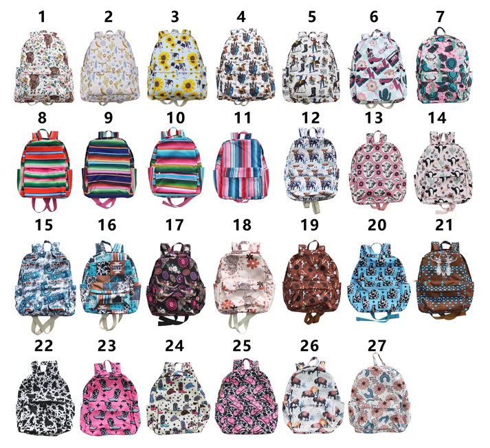 RTS NO MOQ Baby Children Western Sibling Kids Back Bags all size 10*13.9*4 inches