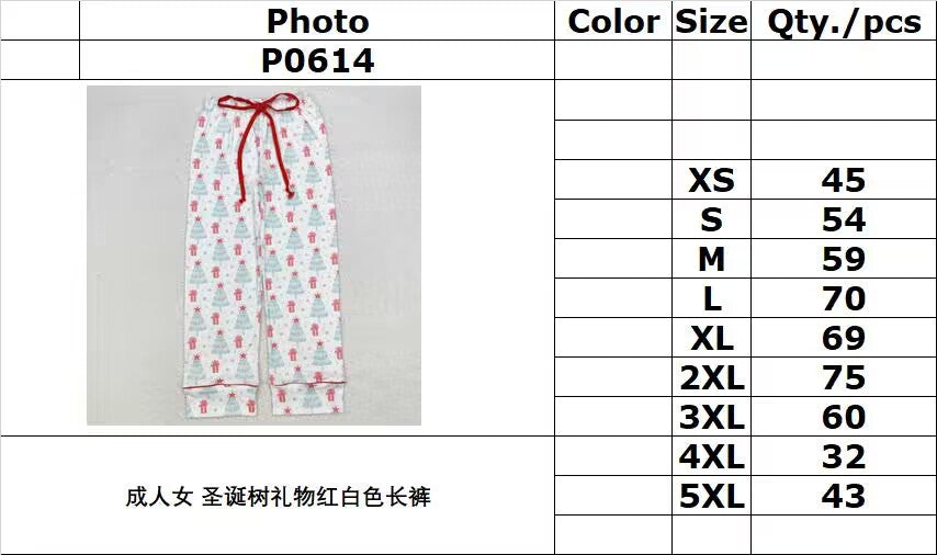 RTS NO MOQ ETA 5/7days arrived Christmas tree pattern adult trousers