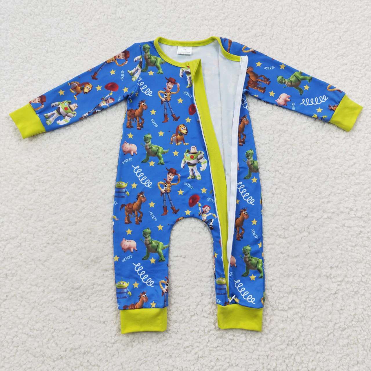 LR0484 Toy Story toy story blue and yellow zipper long-sleeved jumpsuit