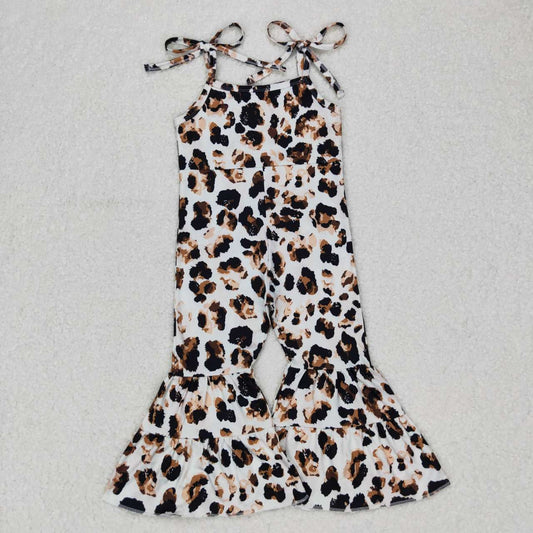SR0456 leopard print suspender jumpsuit