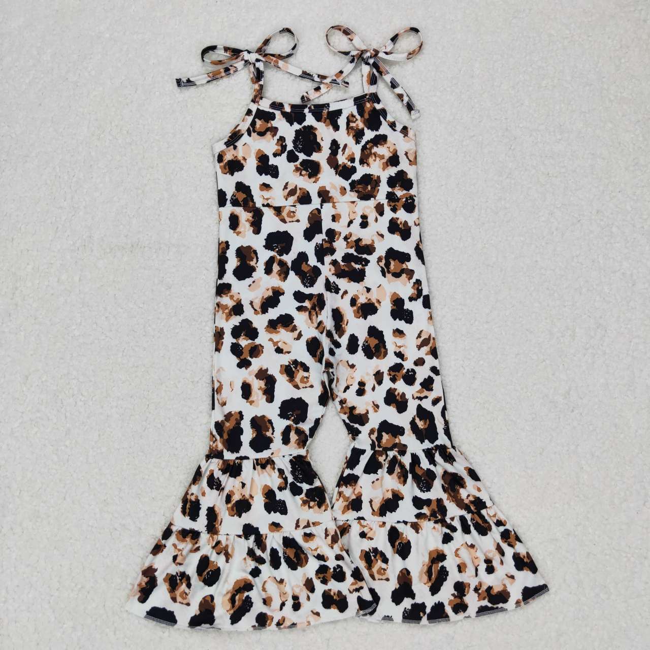 SR0456 leopard print suspender jumpsuit