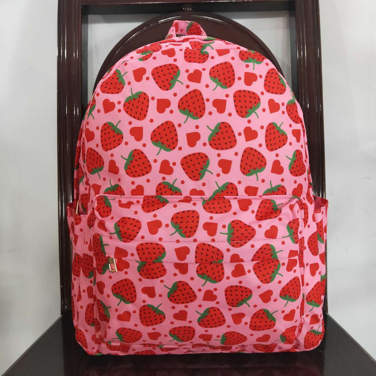 BA0152 Strawberry Heart Pink Backpack