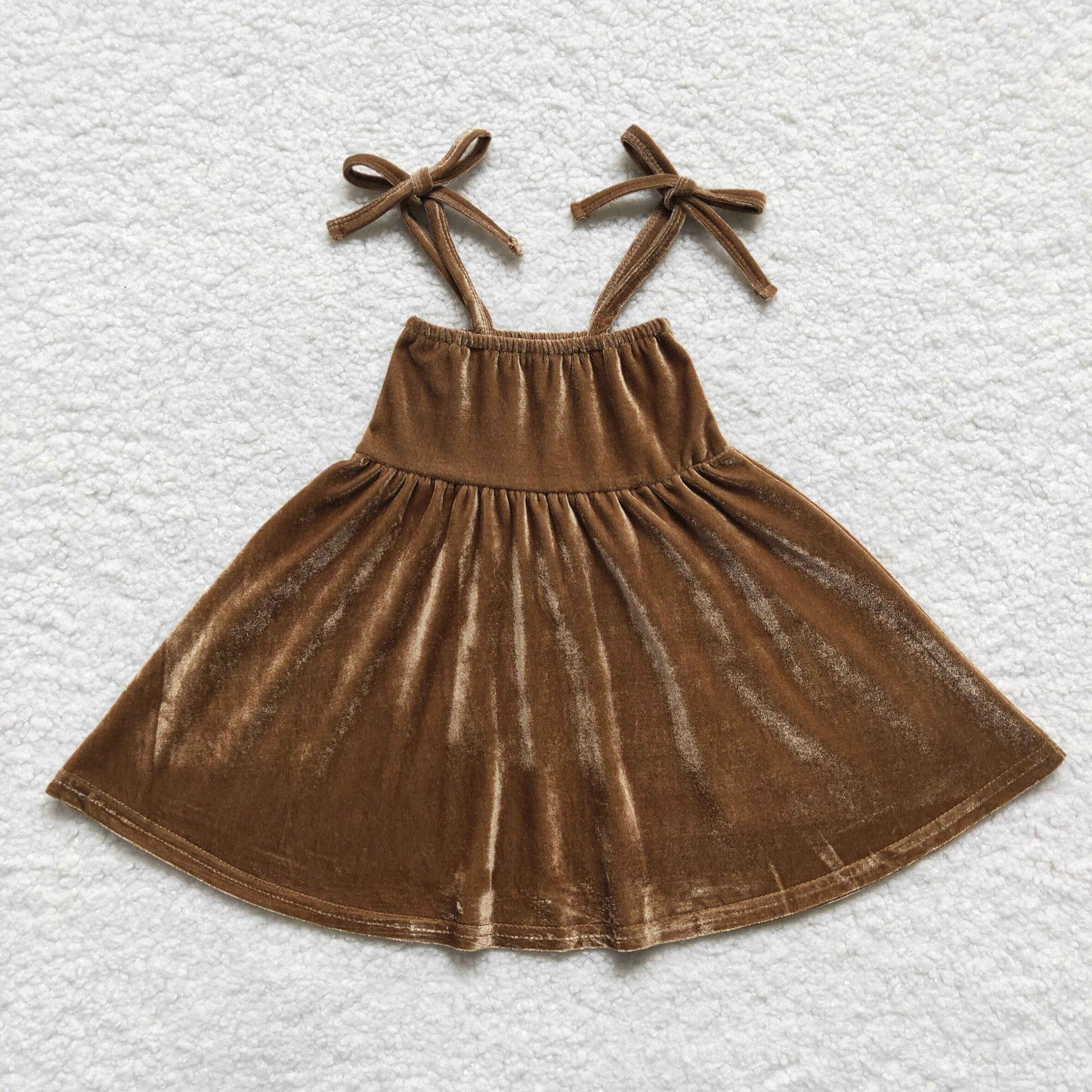 GSD0448 Brown Gold Velvet Slip Dress