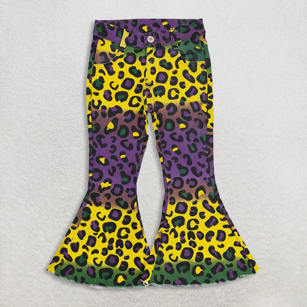 RTS NO MOQ Sibling Baby Girls Mardi Gras Outfit Set and top and jeans pants