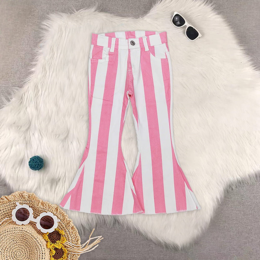 RTS NO MOQ Sibling Baby Girls Clothes Jeans Flared & Ripped