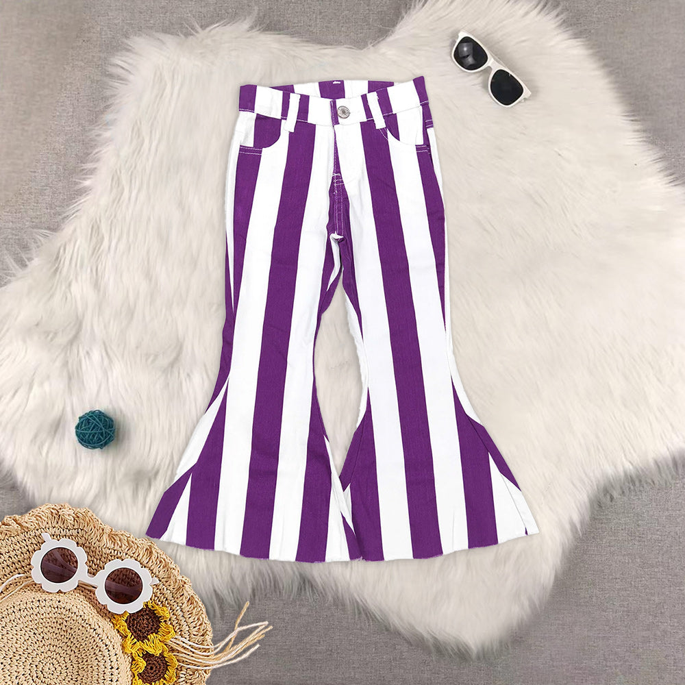 RTS NO MOQ Sibling Baby Girls Clothes Jeans Flared & Ripped