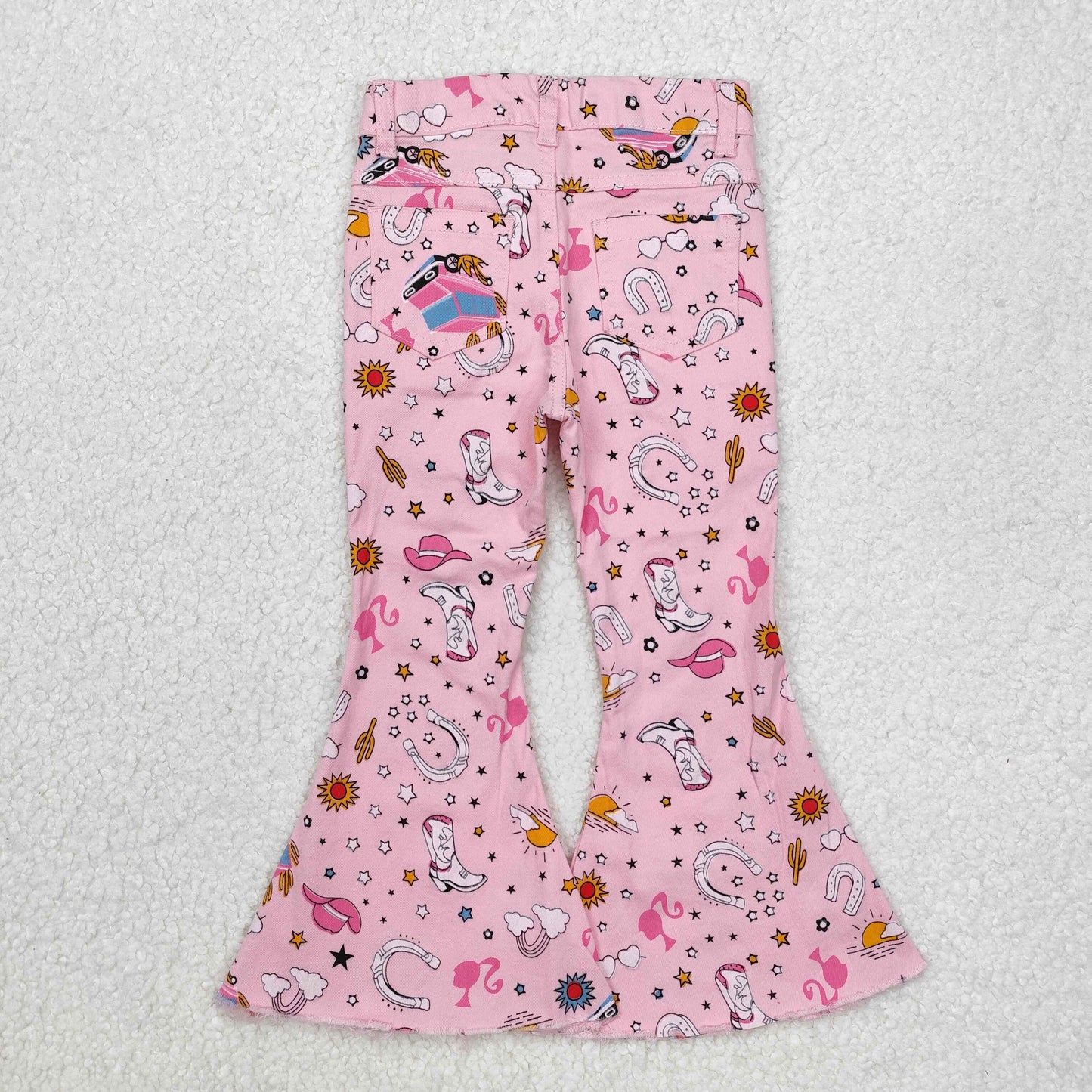 RTS NO MOQ ETA 5/7days Arrived P0407 barbie cactus hat star glasses rainbow pink denim trousers