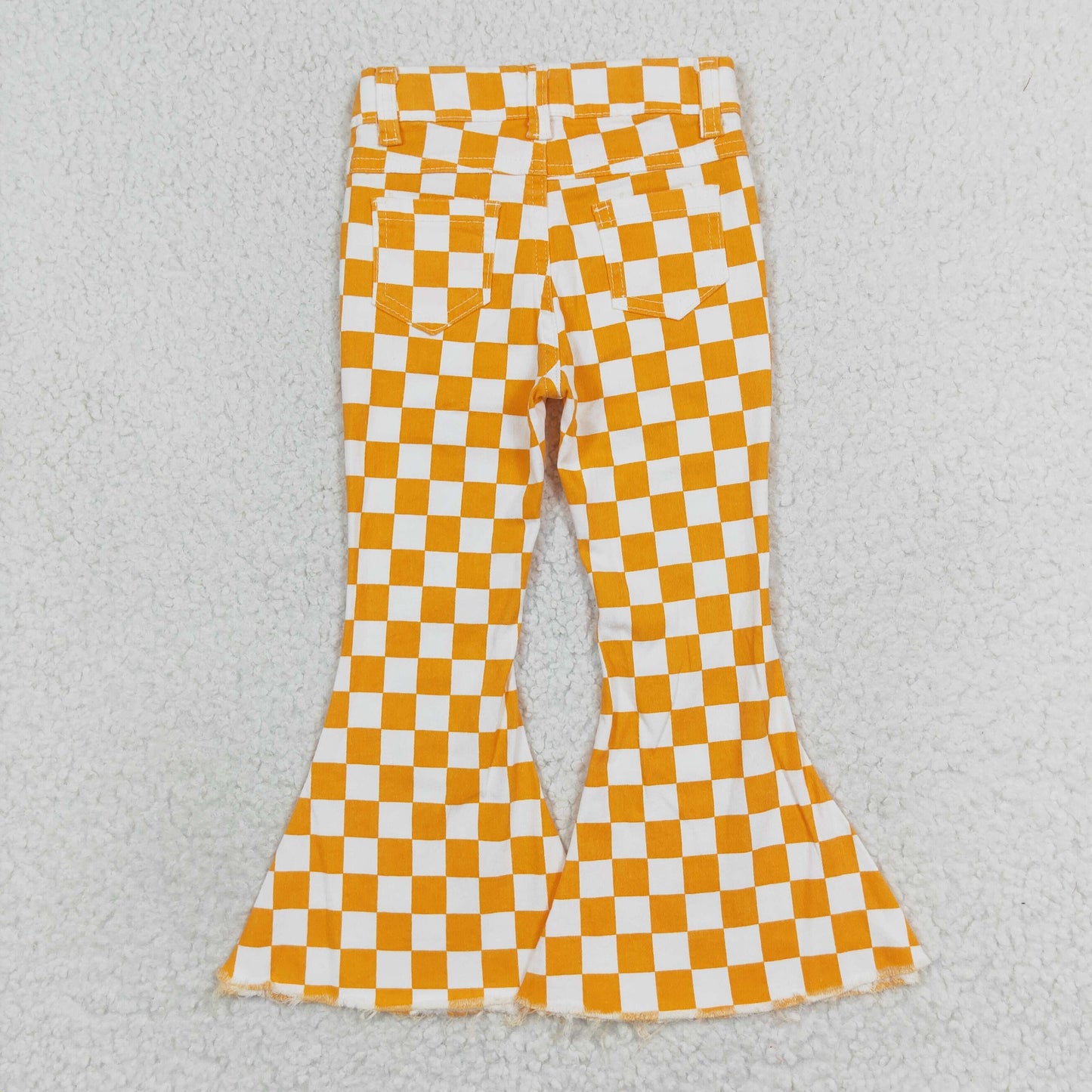 rts no moq P0468 Orange plaid denim pants