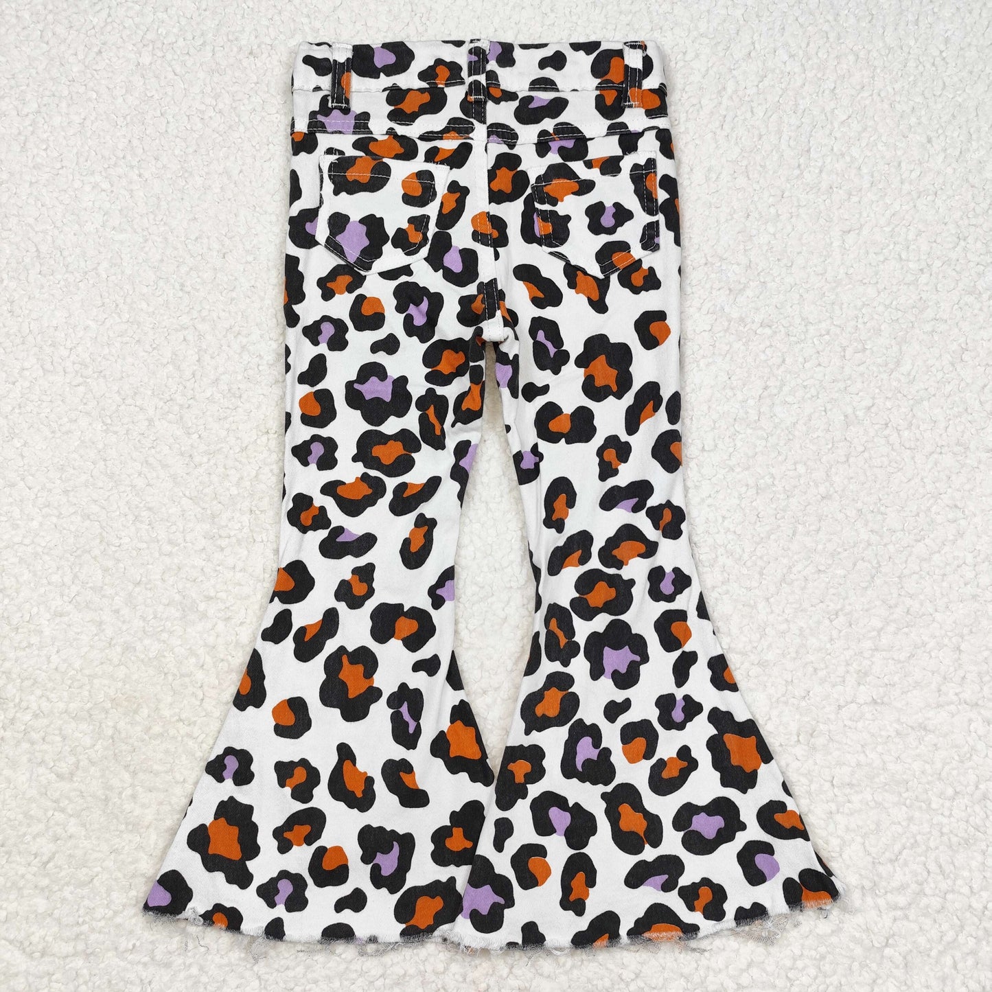 rts no moq P0470 Orange and Purple Leopard Print Denim Pants