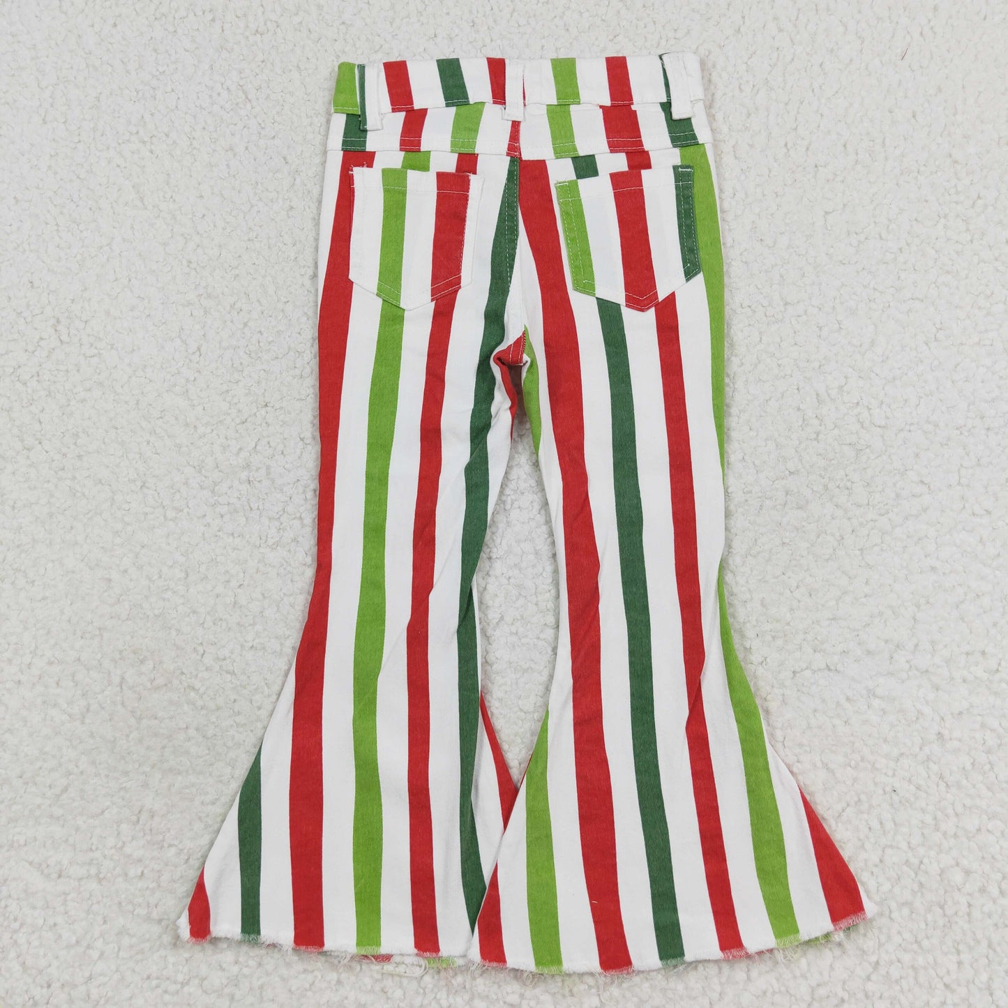 rts no moq P0484 Red and green striped denim pants