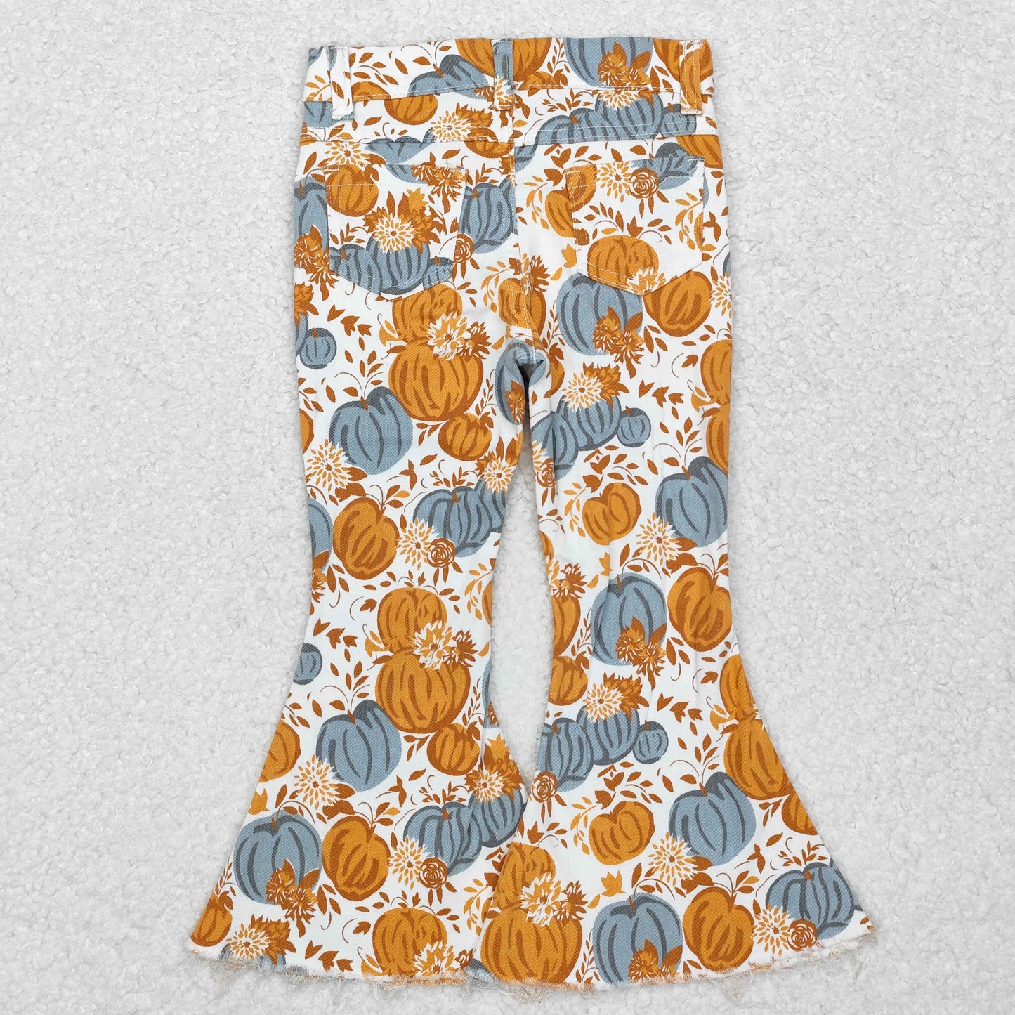 RTS NO MOQ ETA 5/7days Arrived P0487 Pumpkin flower denim trousers