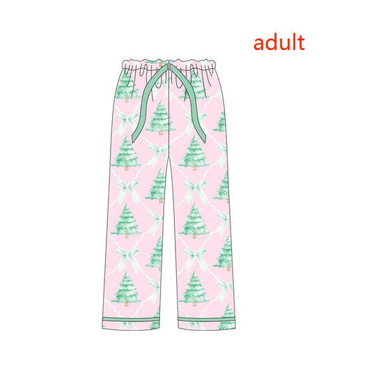 NO MOQ P0491 pre-order adult women pant Christmas trees bow pajamas pant-2024.6.12