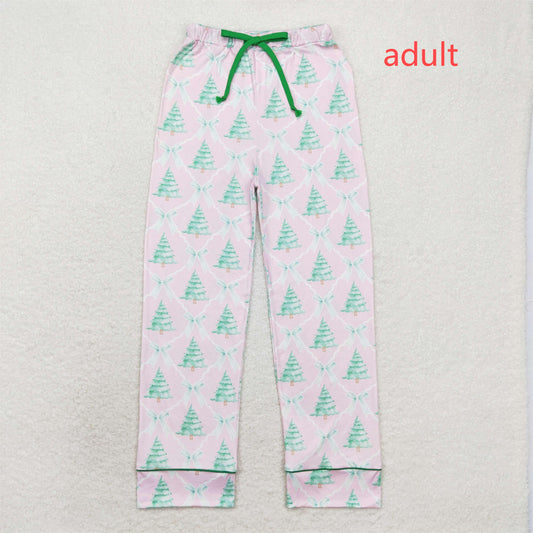 rts no moq P0491 Adult female Christmas tree bow pink trousers