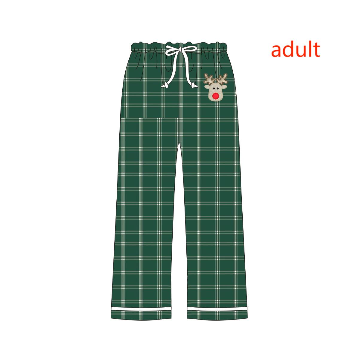 NO MOQ P0504 pre-order adult women pant Christmas green pajamas pant-2024.6.20