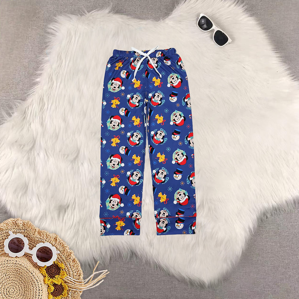 RTS NO MOQ Sibling baby girls baby boys clothes Christmas cartoon long-sleeved trousers suit & romper & adult pants