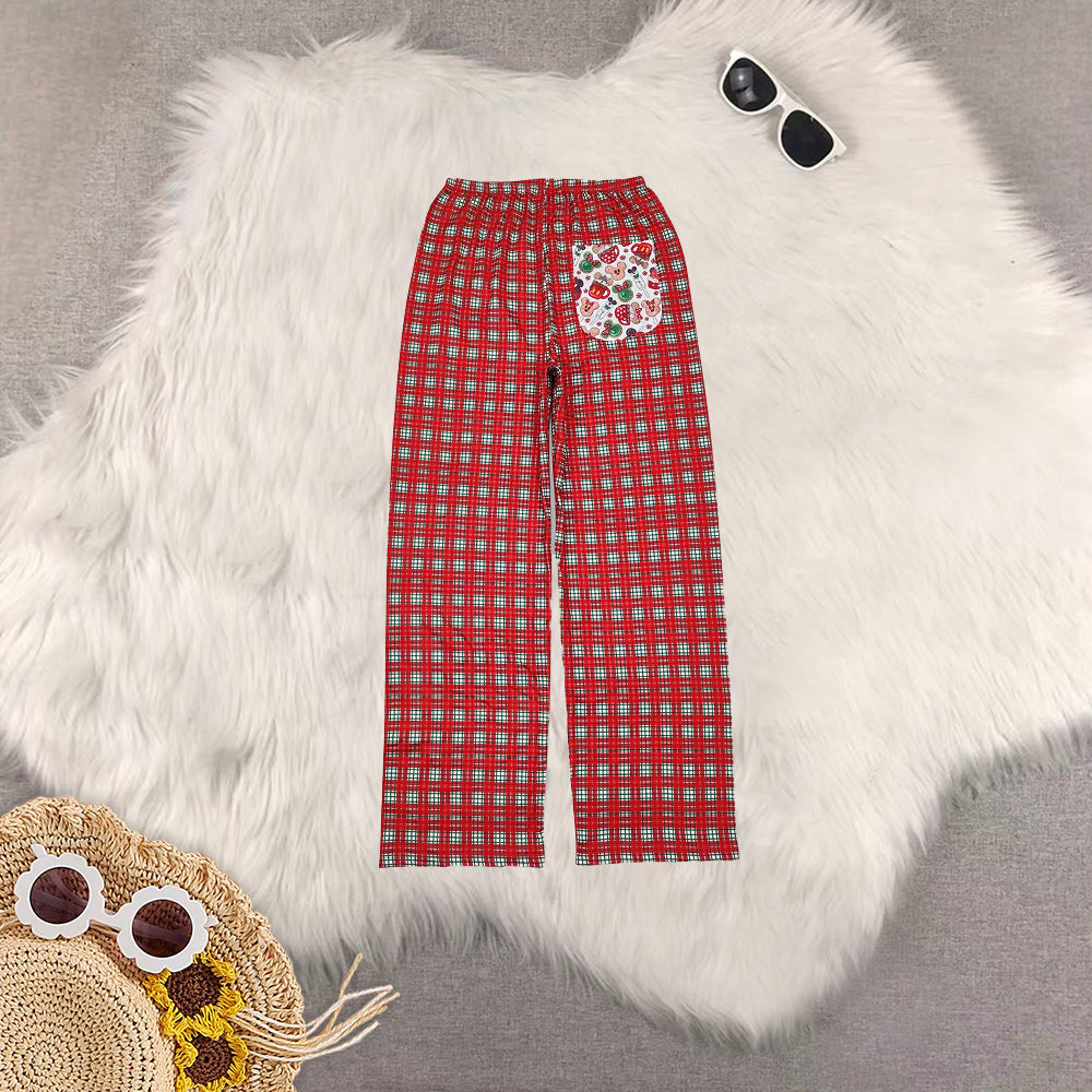 RTS NO MOQ Sibling baby girls baby boys clothes Christmas long-sleeved trousers suit & romper & dress & adult pants