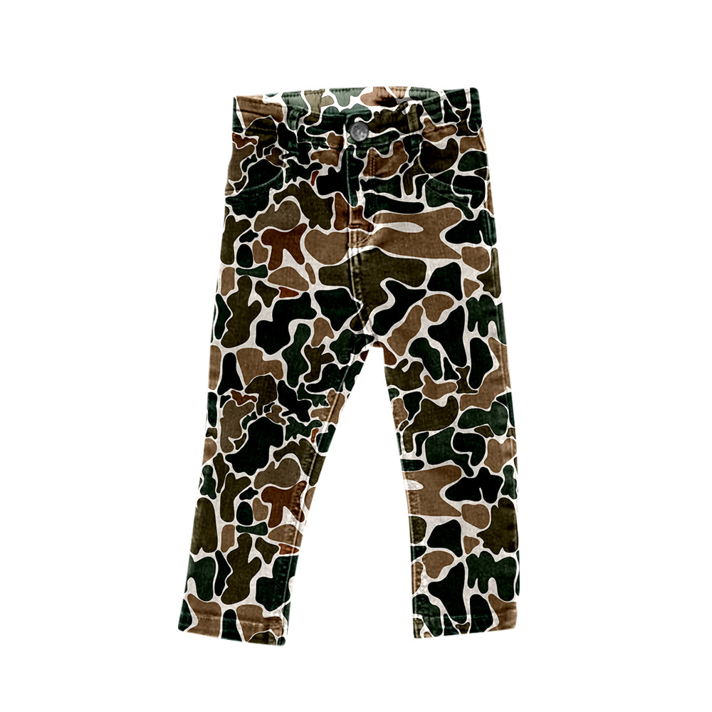 no moq P0594 pre-order baby boys clothes camouflage green bell bottom pant jeans pant-2024.8.6