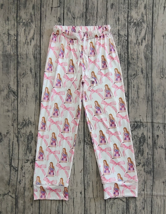 no moq P0598 xs-5xl pre-order adult women taylor swift bow pink pants adult pants