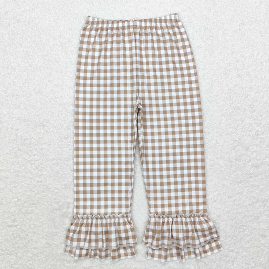 rts no moq P0607 Khaki plaid lace trousers