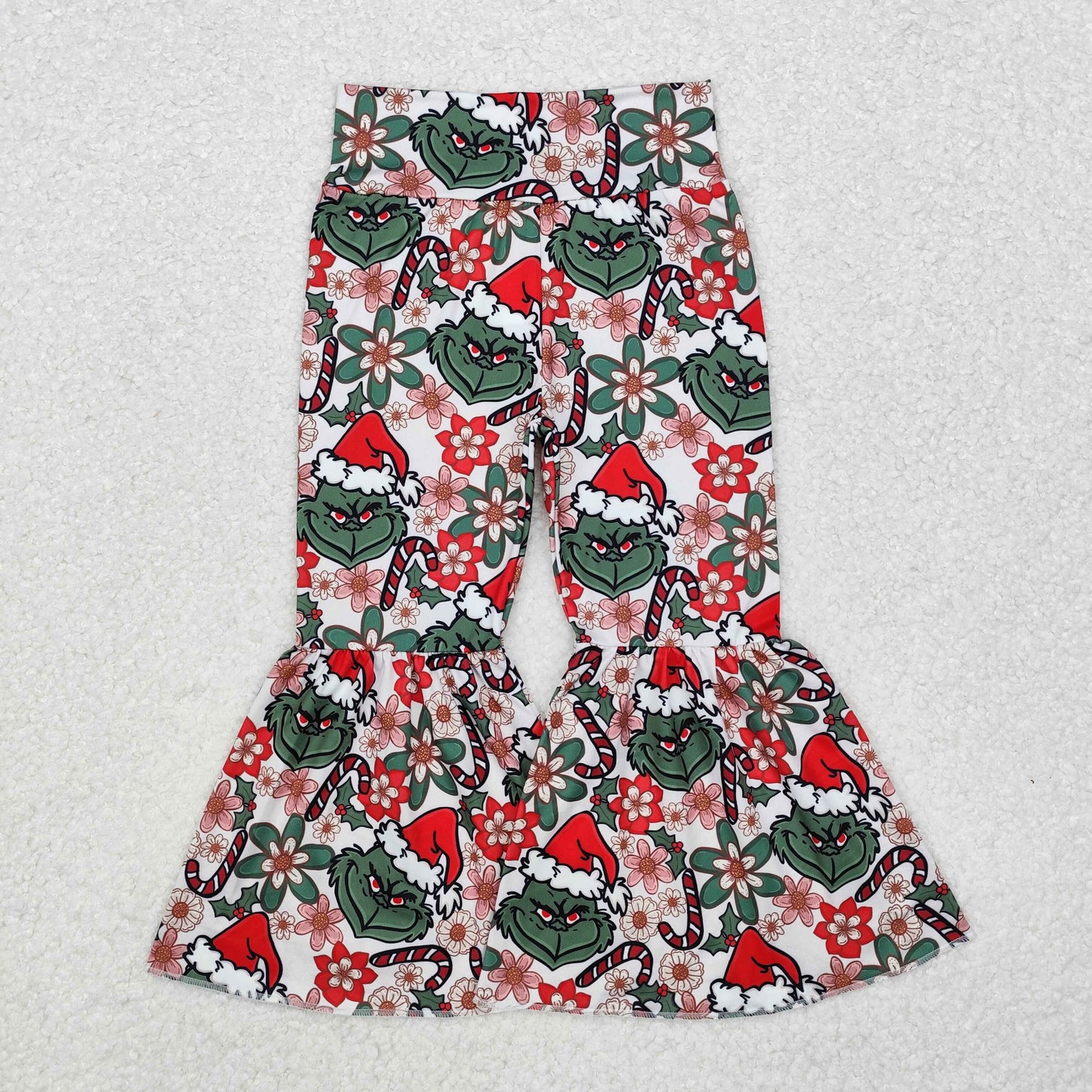 RTS NO MOQ ETA 5/7days P0631 Cartoon grinch flower trousers