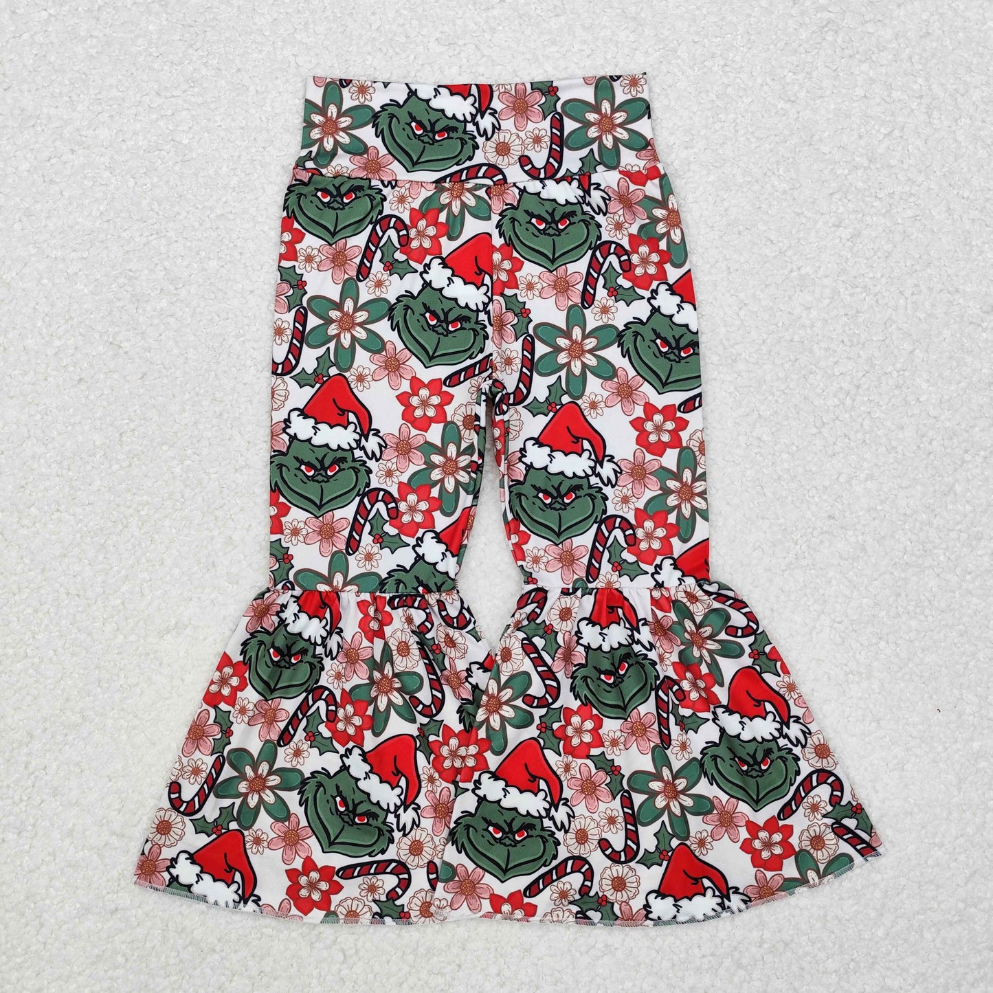 RTS NO MOQ ETA 5/7days P0631 Cartoon grinch flower trousers