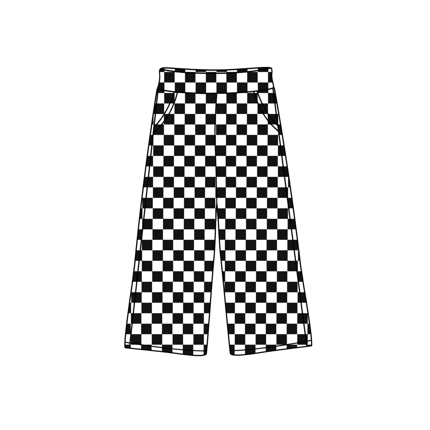 no moq P0693 pre-order baby girls clothes black and white plaid long pants-2024.10.10