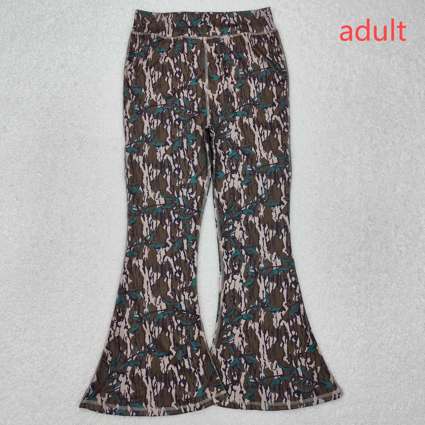 RTS NO MOQ ETA 5/7days Arrived P0719 Adult female camouflage rattan yoga wear flared pants