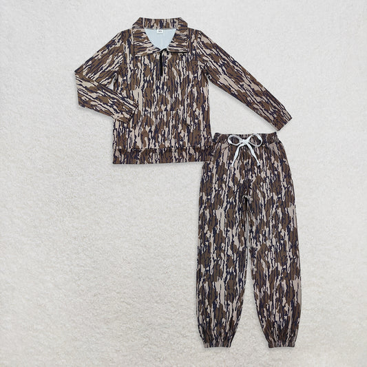 RTS NO MOQ Sibling Adults women clothes yoga camouflage Long Sleeve Tops and pants and set