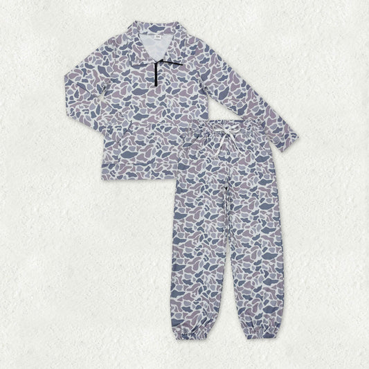 RTS NO MOQ Sibling Adults women clothes yoga camouflage Long Sleeve Tops and pants and set