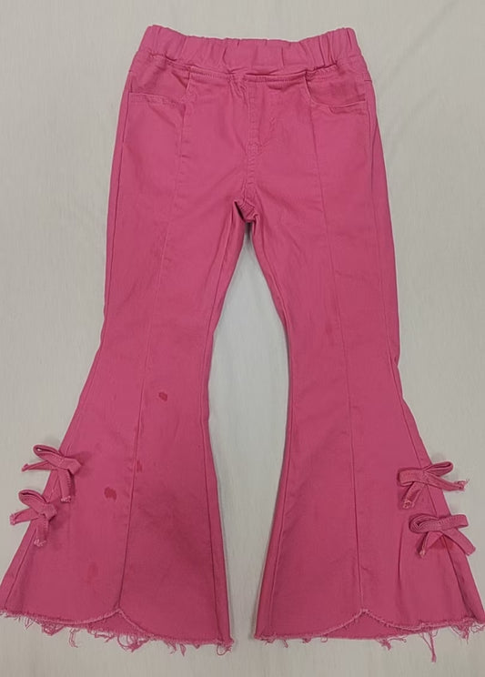 no moq P0731 pre-order baby girl clothes pink bell bottom pant jeans pant-2024.12.19