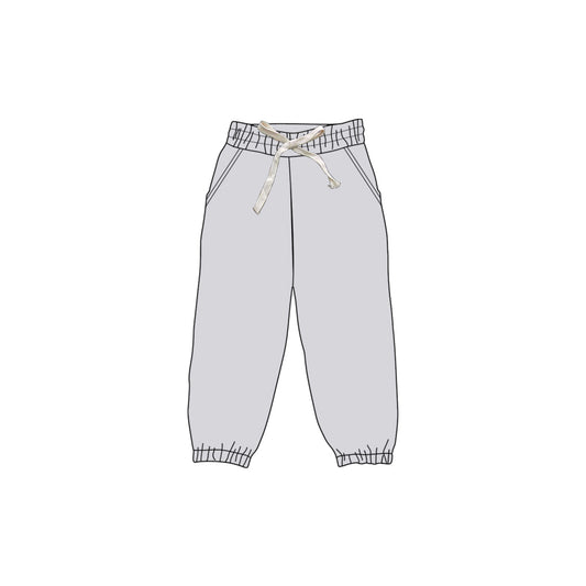 no moq P0737 pre-order baby girls clothes yoga gray long pants-2025.1.6