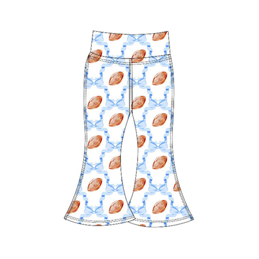 No moq P0779 pre-order toddler girl clothes yoga bow rugby blue long sleeve pant- 2025.6.13