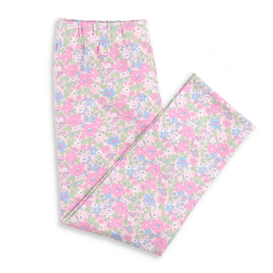 (Pre Order) No moq P0871 pre-order toddler girl clothes floral long pant -2025.9.18