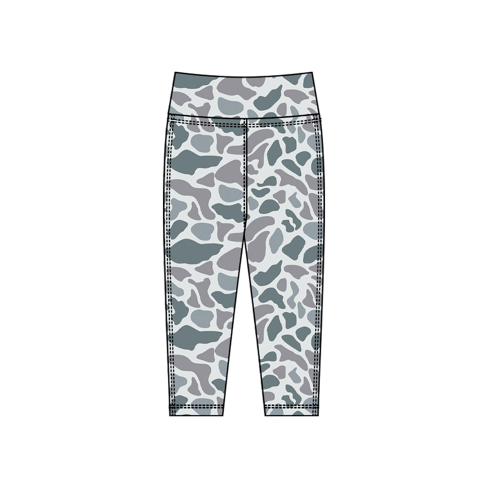 (Pre Order) No moq P0912 pre-order toddler girl clothes yoga camouflage long pant-2025.10.15