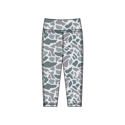 (Pre Order) No moq P0912 pre-order toddler girl clothes yoga camouflage long pant-2025.10.15