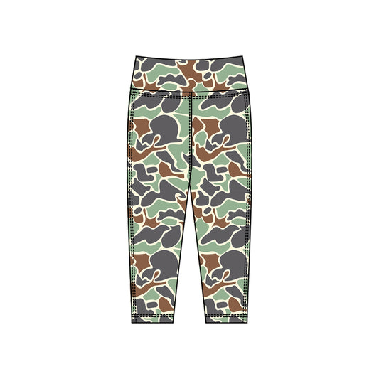 (Pre Order) No moq P0913 pre-order toddler girl clothes yoga camouflage long pant-2025.10.15