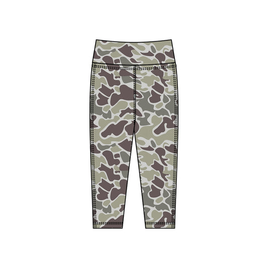 (Pre Order) No moq P0914 pre-order toddler girl clothes yoga camouflage long pant-2025.10.15