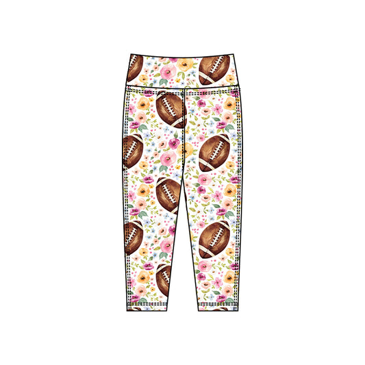 (Pre Order) No moq P0919 pre-order toddler girl clothes yoga rugby floral long pant-2025.10.15