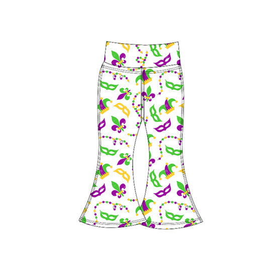(Pre Order) No moq P0933 pre-order toddler girl clothes yoga mardi gras long pant-2025.10.16