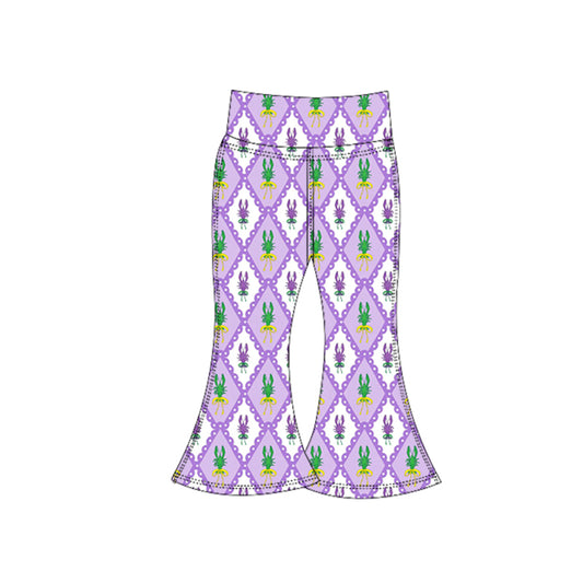 (Pre Order) No moq P0936 pre-order toddler girl clothes yoga mardi gras long pant-2025.10.16