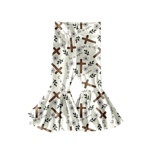 (Pre Order) No moq P0948 pre-order toddler girl clothes easter floral long pant-2025.10.29