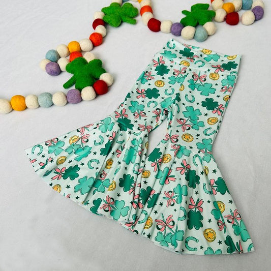 (Pre Order) No moq P1002 pre-order toddler girl clothes green long pant-2025.11.21