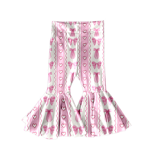 (Pre Order) No moq pre-order toddler girl clothes love bow pink long pant-2025.11.27