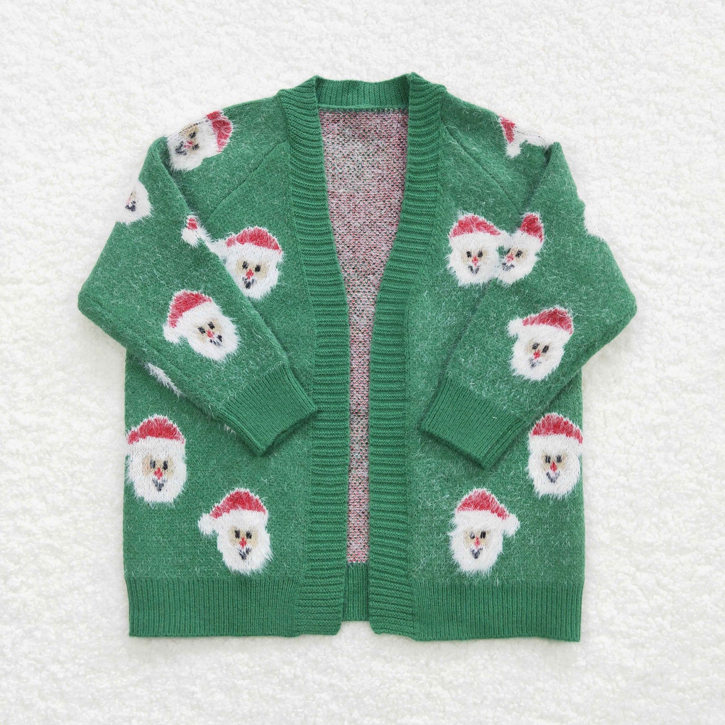 GT0357 Santa green long sleeve sweater cardigan