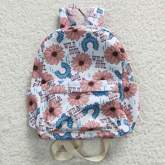 BA0080 wild soul flower jewel white backpack