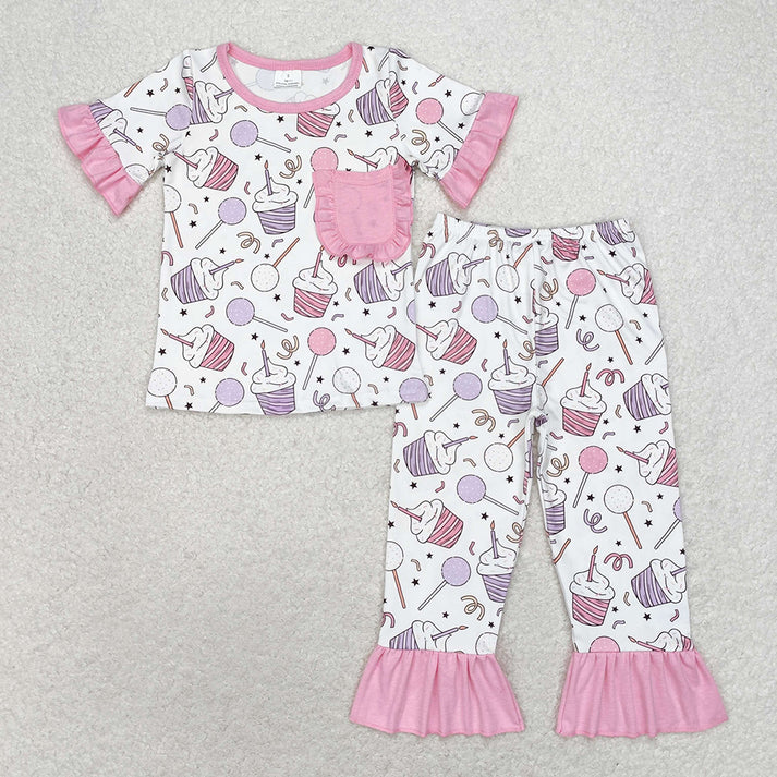 RTS NO MOQ Baby Girls Birthday Sibling Brother Tops Pants Pajamas Clothes Sets happy birthday