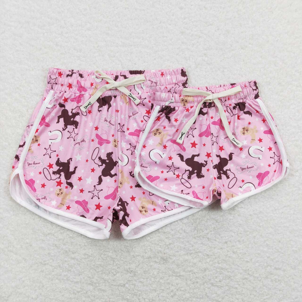 SS0125 Horse riding star pink shorts