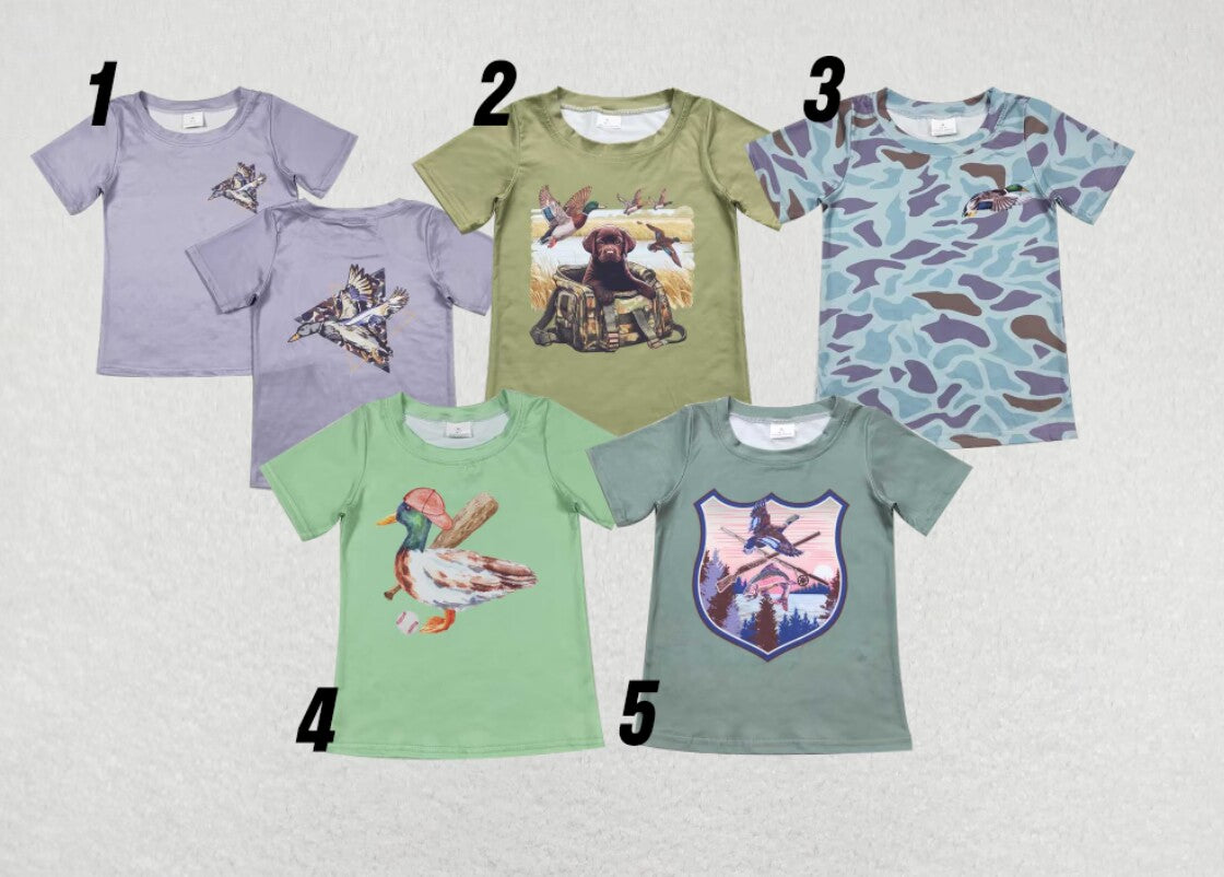 RTS NO MOQ Camouflage Duck Fishing Hunting Boys Series boys summer t-shirts