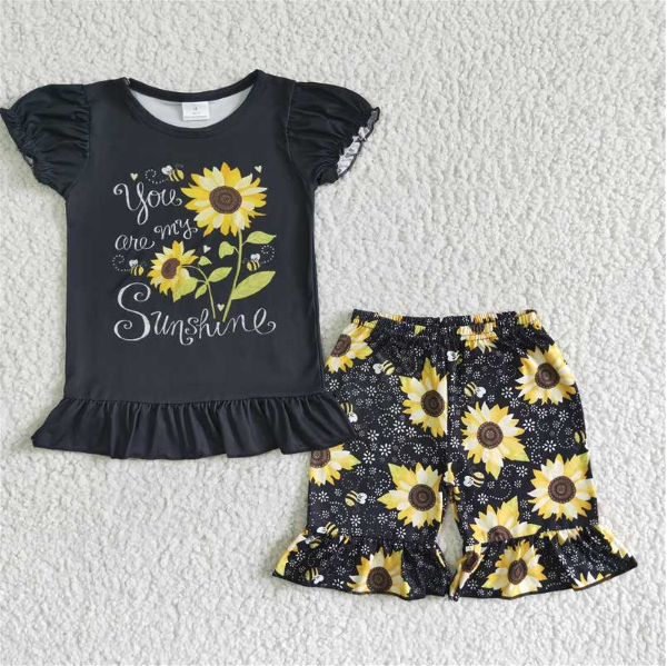 RTS NO MOQ C10-4 Sunflower black dress lace pants
